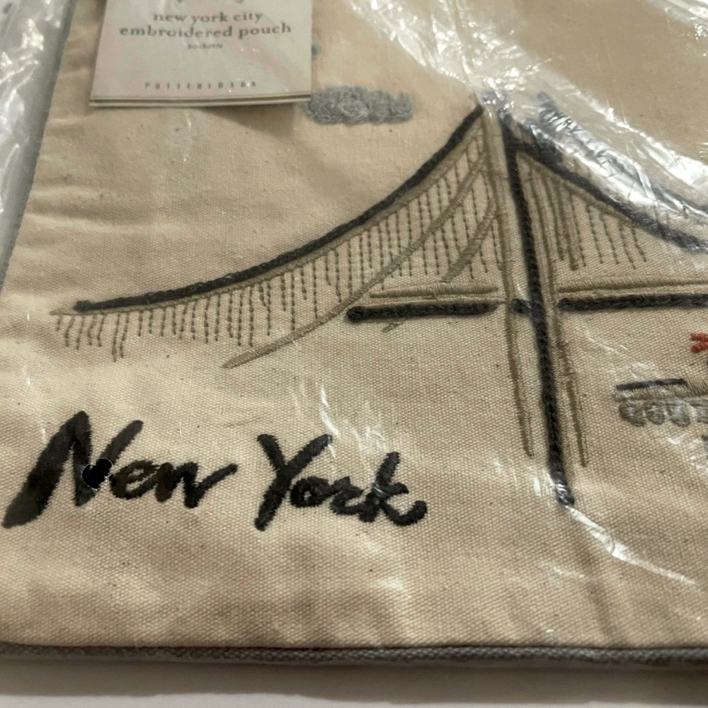New Pottery Barn New York Embroidered Makeup Pouch, RARE! - Picture 12 of 14